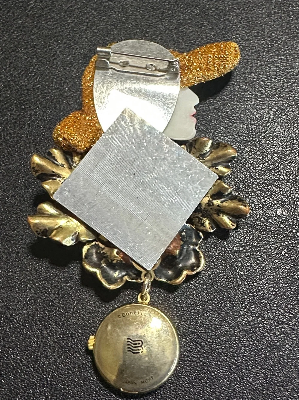 Bonetto Vintage Gold Tone 1980’s Ring Brooch Watch Bundle
